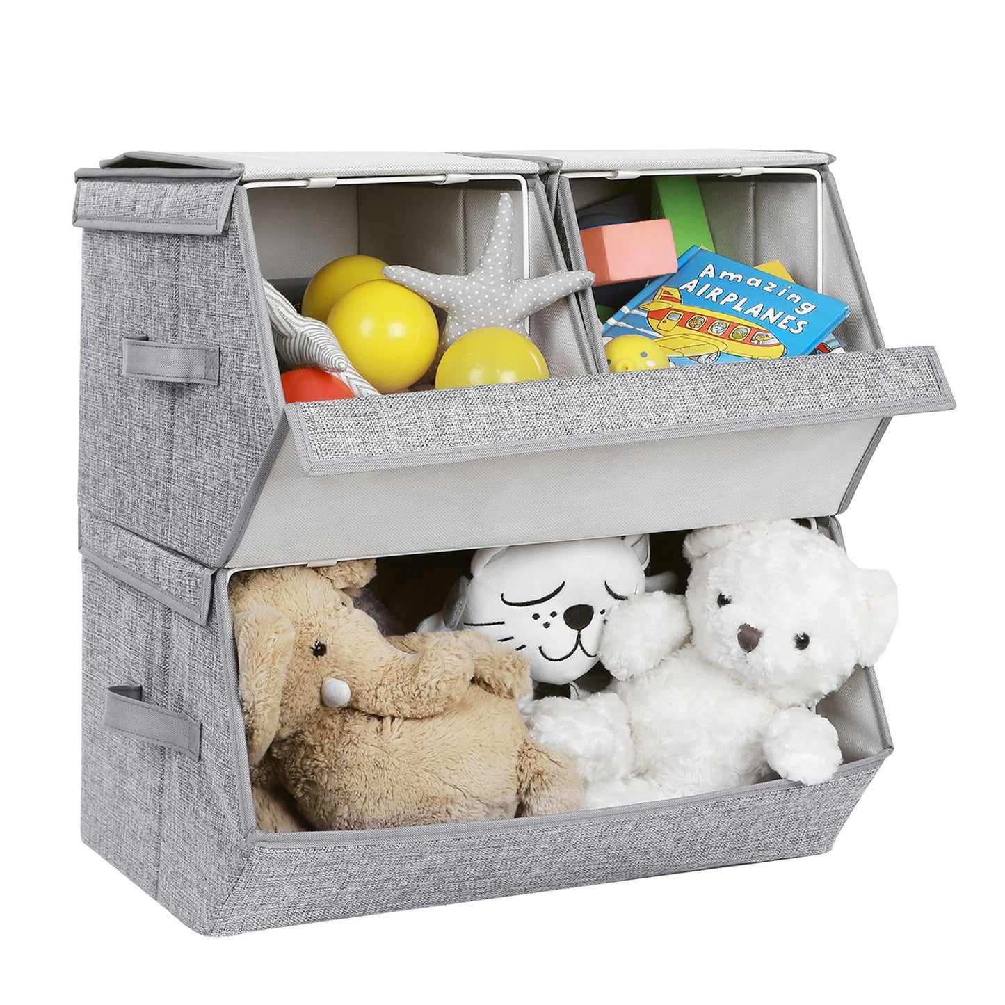 Set of 3 Stackable Storage Boxes with Lid - image 6