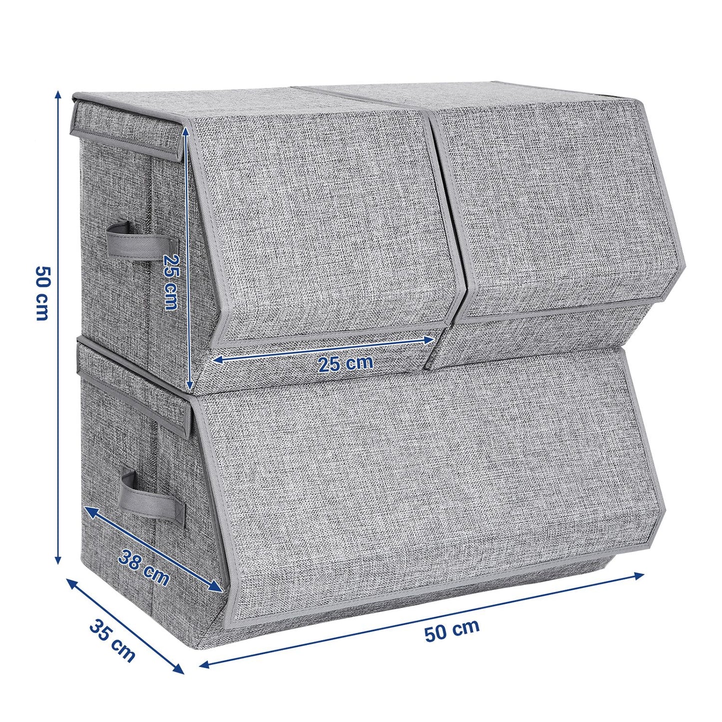 Set of 3 Stackable Storage Boxes with Lid - image 9