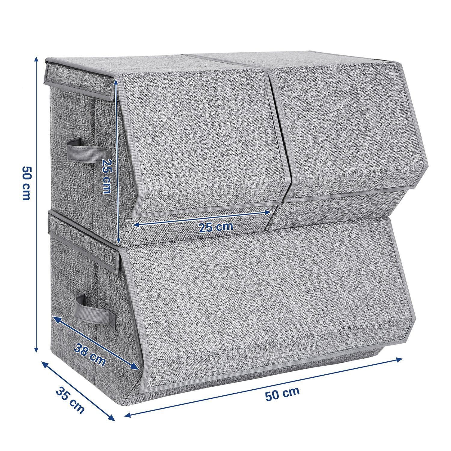 Set of 3 Stackable Storage Boxes with Lid - image 9