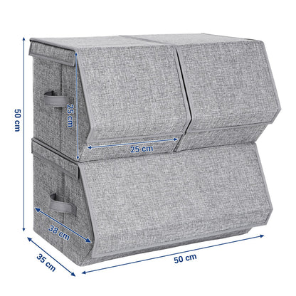 Set of 3 Stackable Storage Boxes with Lid - image 9