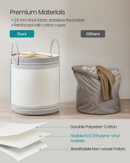 Laundry Hamper, 18.9 Gal., 16.1 x 16.1 x 18.1 Inches, Dove Gray
