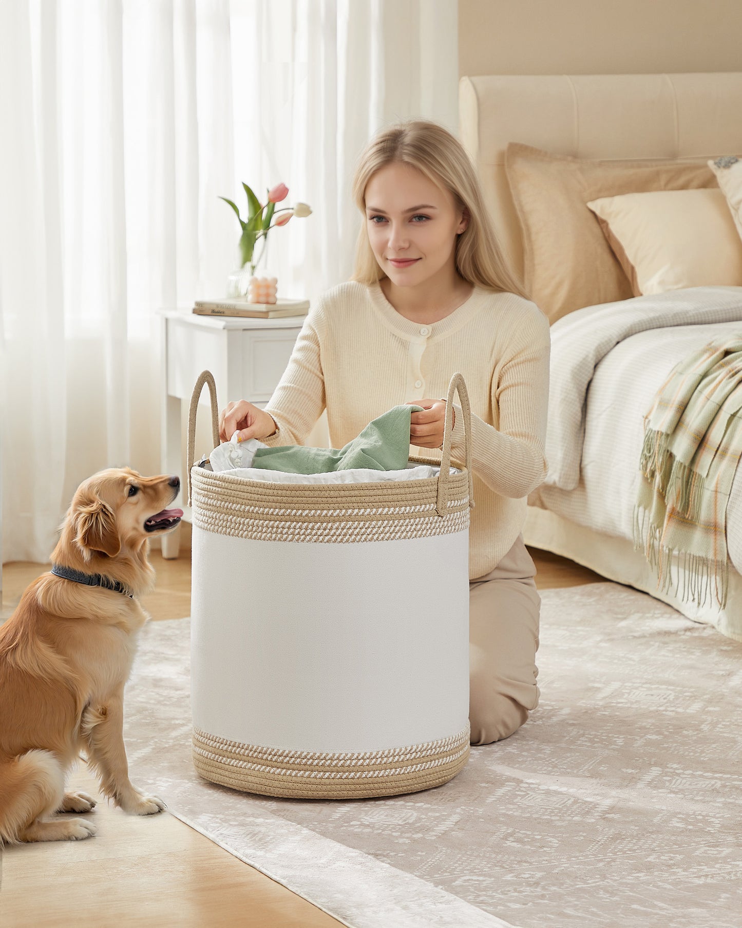 Laundry Hamper, 18.9 Gal., 16.1 x 16.1 x 18.1 Inches, Dove Gray - image 7