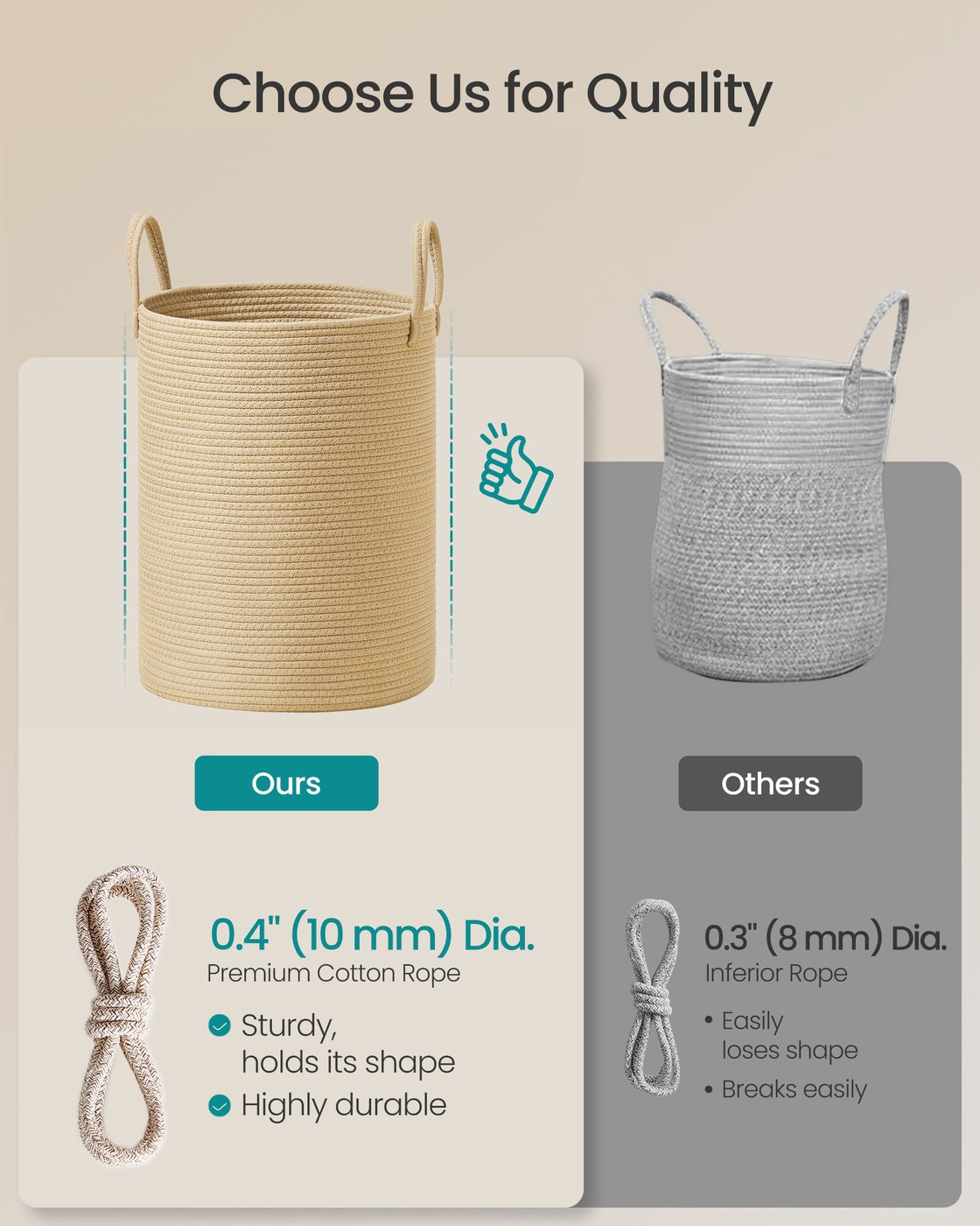 Laundry Hamper, 18.9 Gal., 16.1 x 16.1 x 18.1 Inches, Dove Gray - image 27
