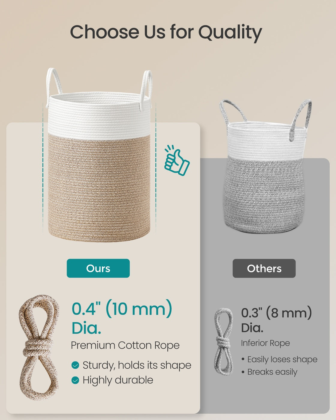 Laundry Hamper, 18.9 Gal., 16.1 x 16.1 x 18.1 Inches, Dove Gray - image 33