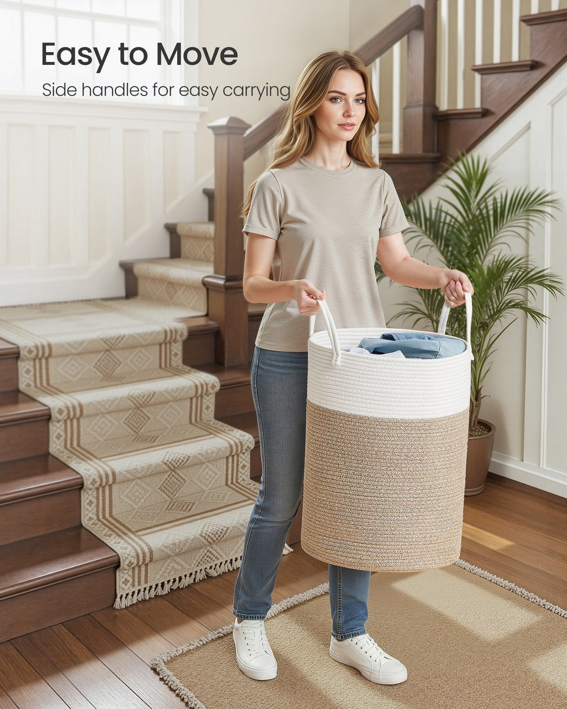 Laundry Hamper, 18.9 Gal., 16.1 x 16.1 x 18.1 Inches, Dove Gray - image 34
