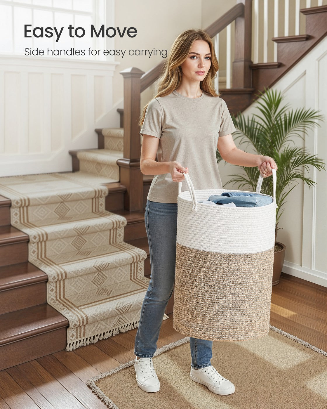 Laundry Hamper, 18.9 Gal., 16.1 x 16.1 x 18.1 Inches, Dove Gray - image 40