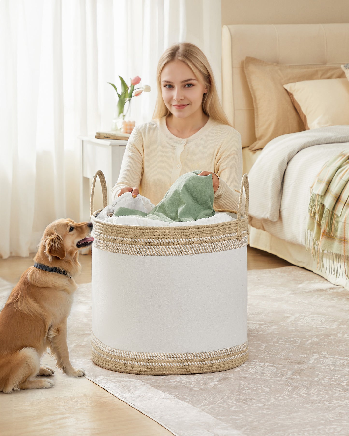 Laundry Hamper, 18.9 Gal., 16.1 x 16.1 x 18.1 Inches, Dove Gray - image 19