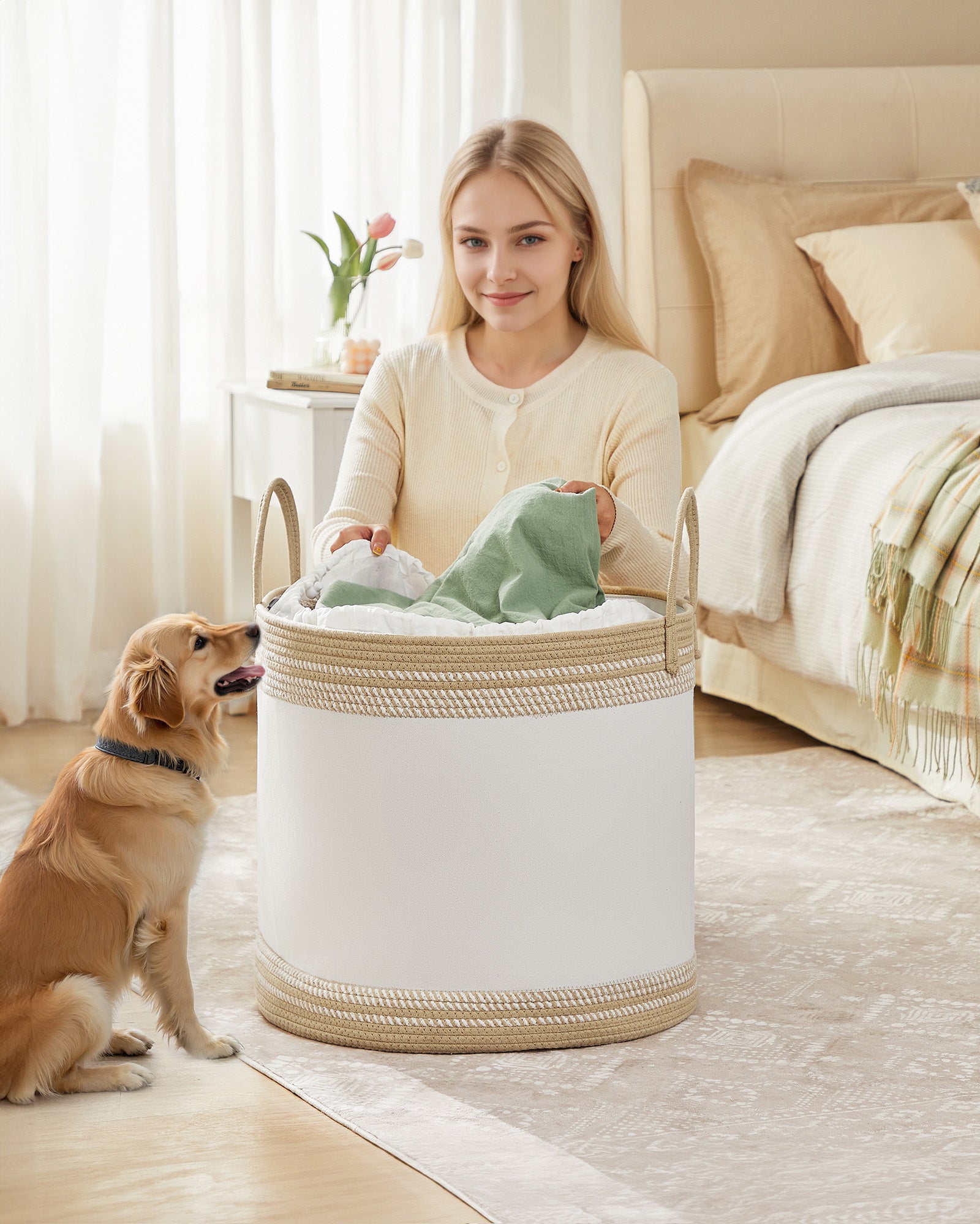 Laundry Hamper, 18.9 Gal., 16.1 x 16.1 x 18.1 Inches, Dove Gray - image 19