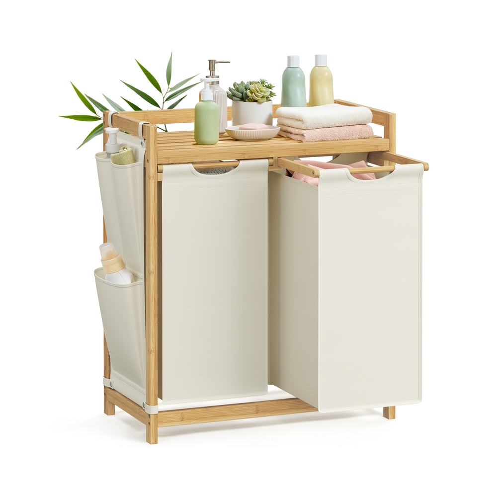 Laundry Basket with 2 Compartments 63 x 33 x 78 cm - image 1