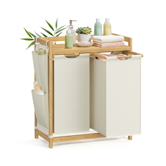 Laundry Basket with 2 Compartments 63 x 33 x 78 cm - image 1