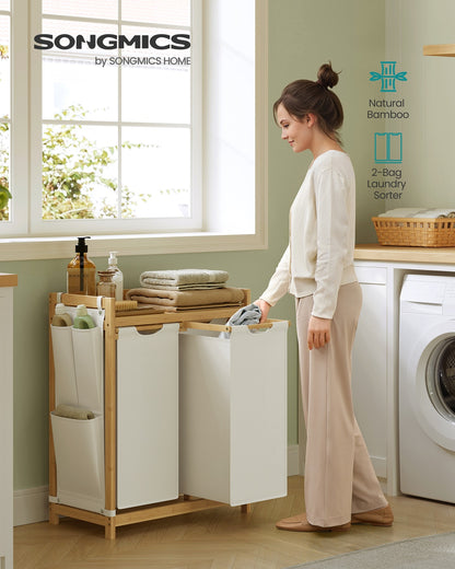 Laundry Basket with 2 Compartments 63 x 33 x 78 cm - image 2