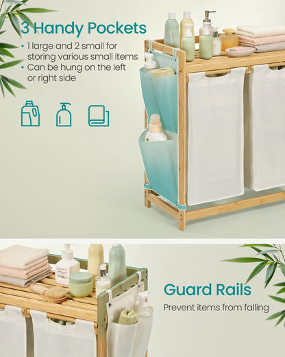 Laundry Basket with 2 Compartments 63 x 33 x 78 cm - image 4