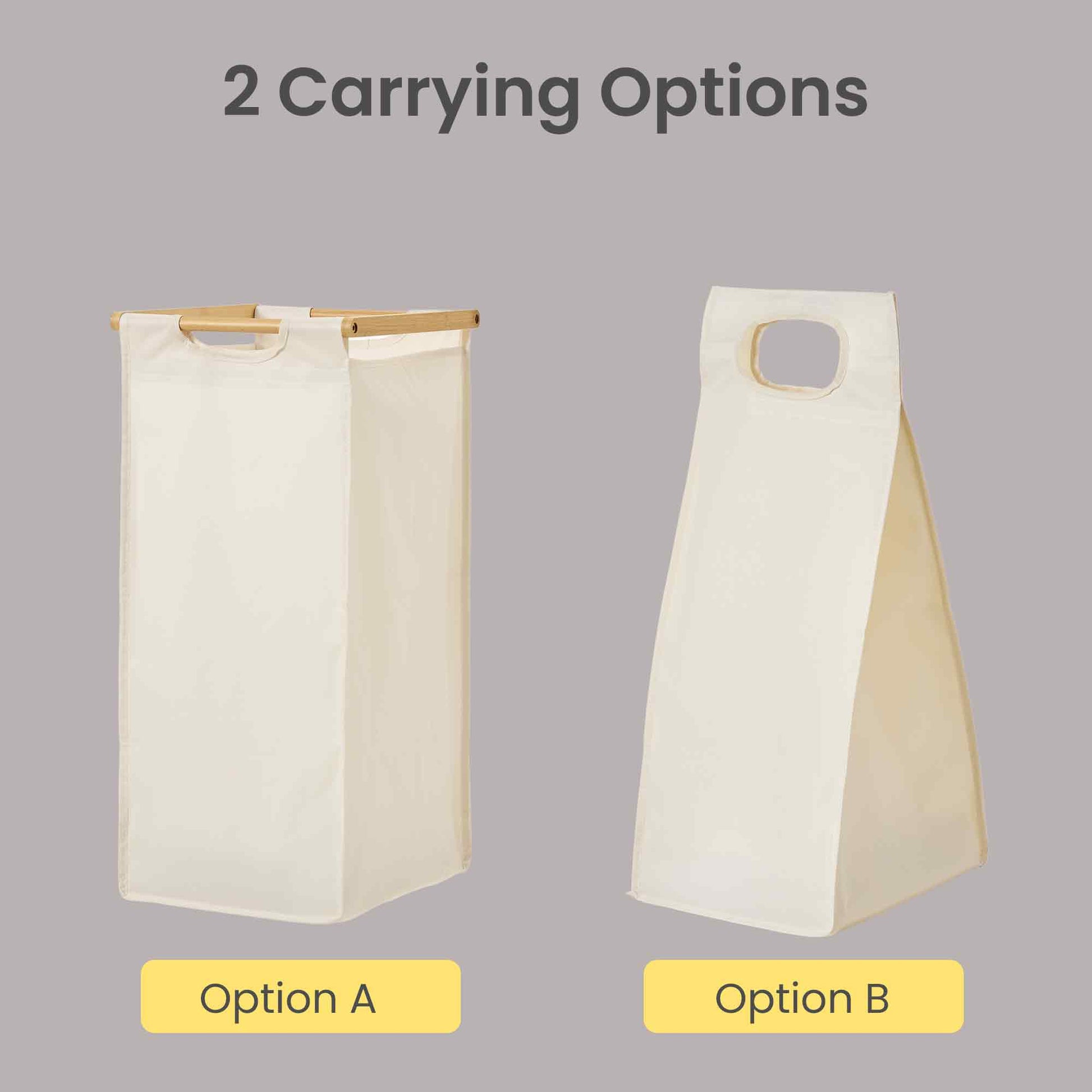 3 Section Laundry Sorter, Large 150L Hamper with Shelf and Side Pockets, White - image 7