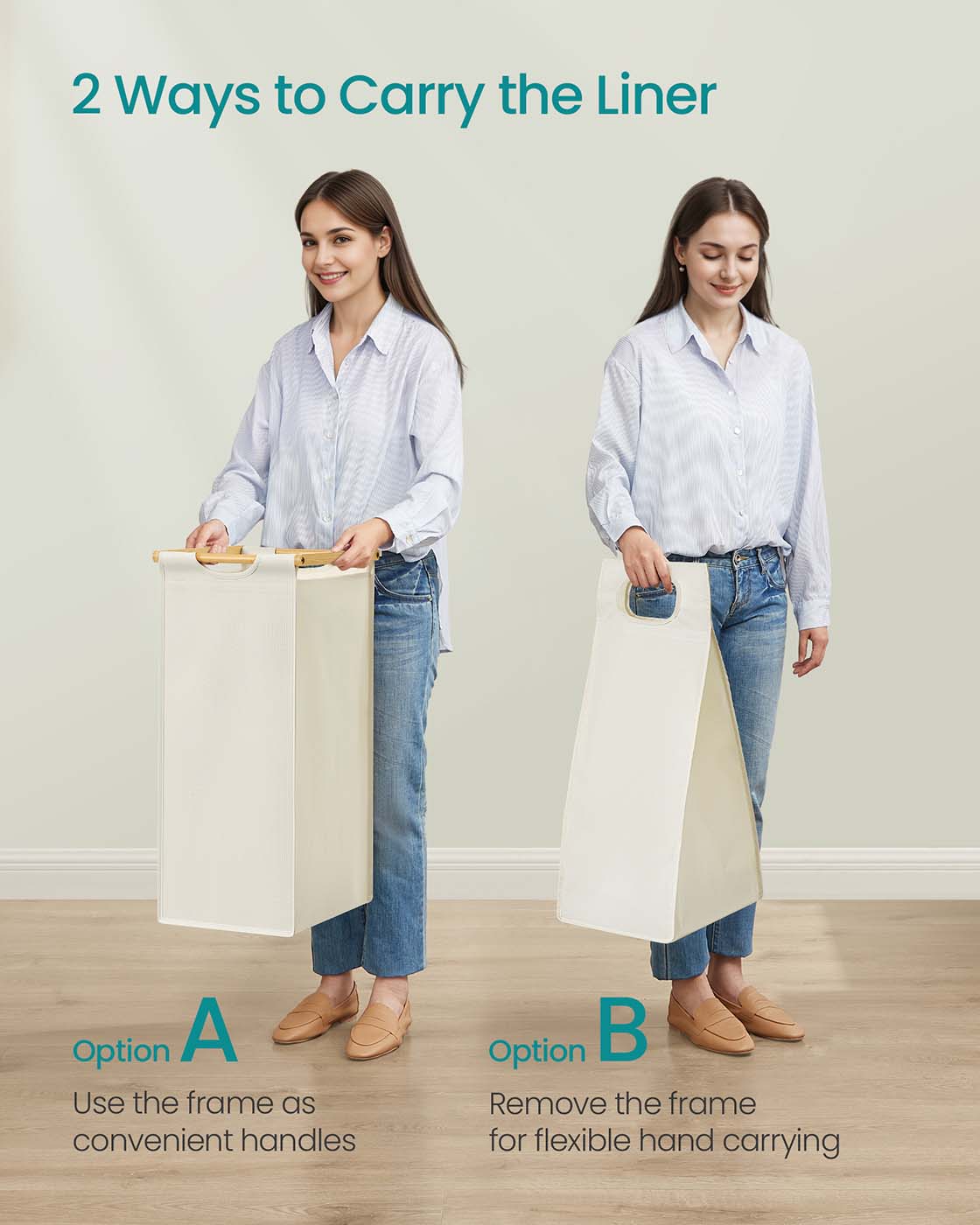 Laundry hamper with multiple compartments shelf and side pockets - image 7