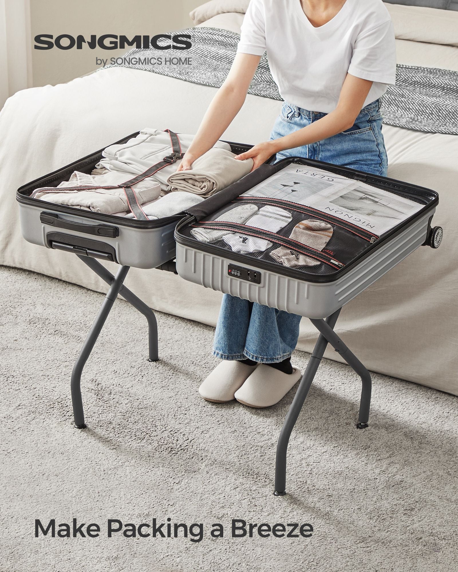 Luggage Rack for Guest Room, Set of 2 - HWLEXTRA 
