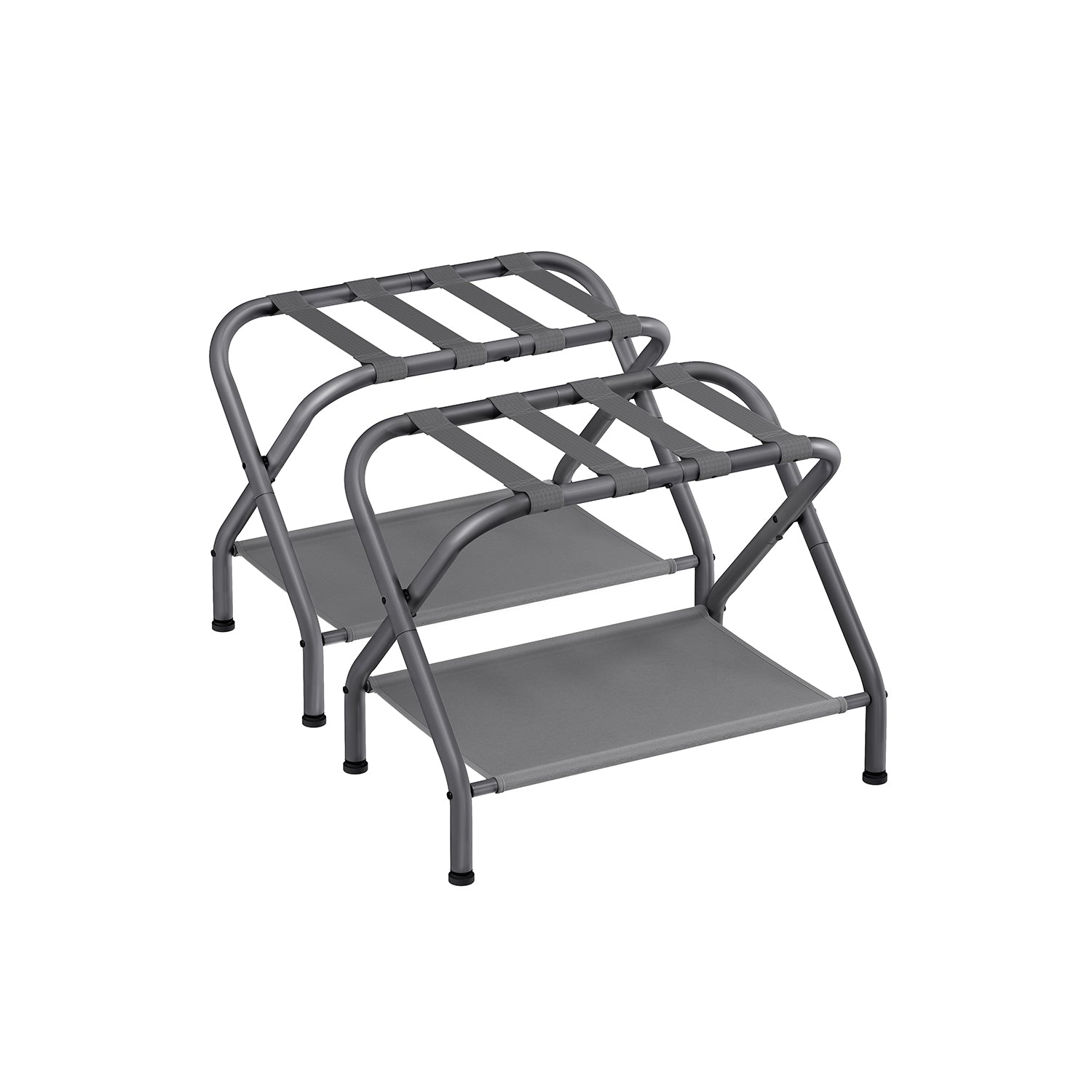 Set of 2 Luggage Racks Slate Gray