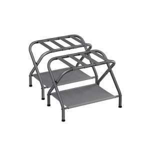 Set of 2 Luggage Racks Slate Gray