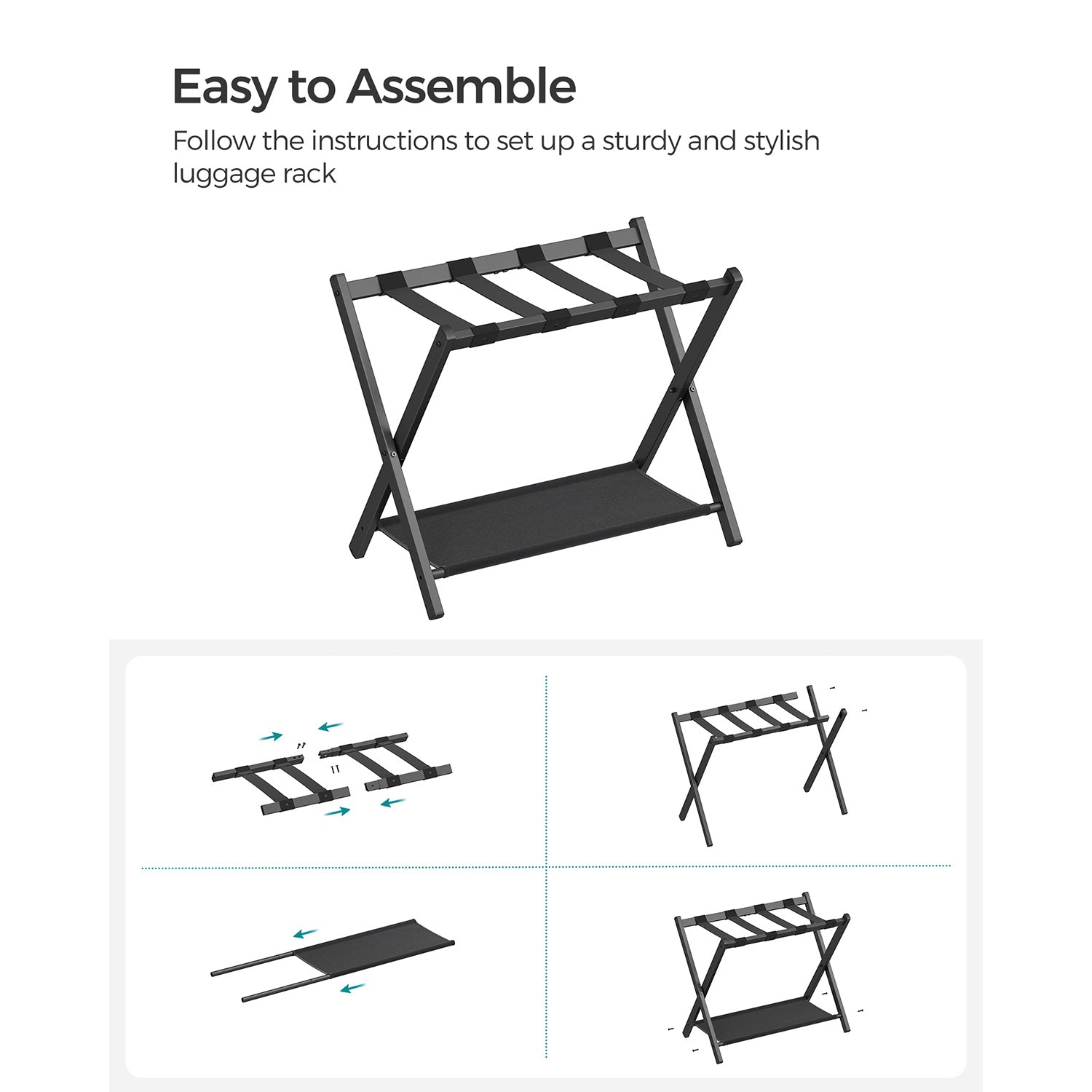 Luggage Racks for Guest Room, Set of 2 - HWLEXTRA 