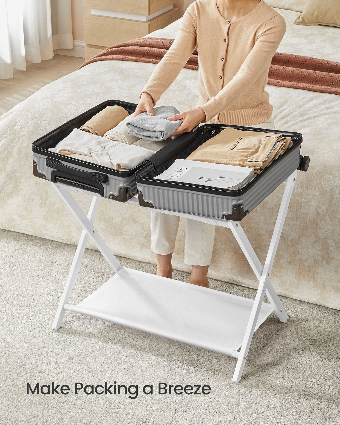 Luggage Racks for Guest Room, Set of 2 - HWLEXTRA 