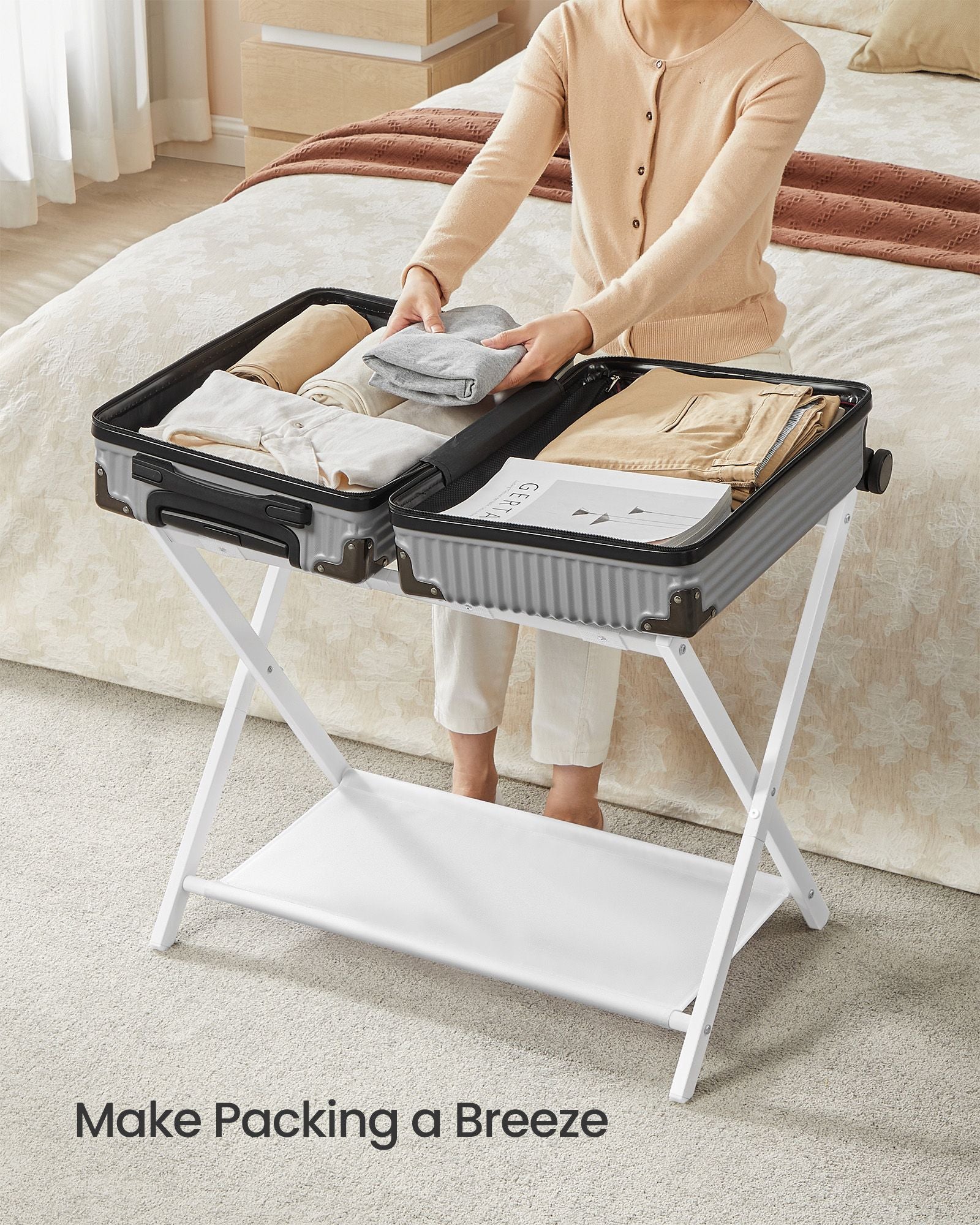 Luggage Racks for Guest Room, Set of 2 - HWLEXTRA 