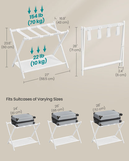 Luggage Racks for Guest Room, Set of 2 - HWLEXTRA 