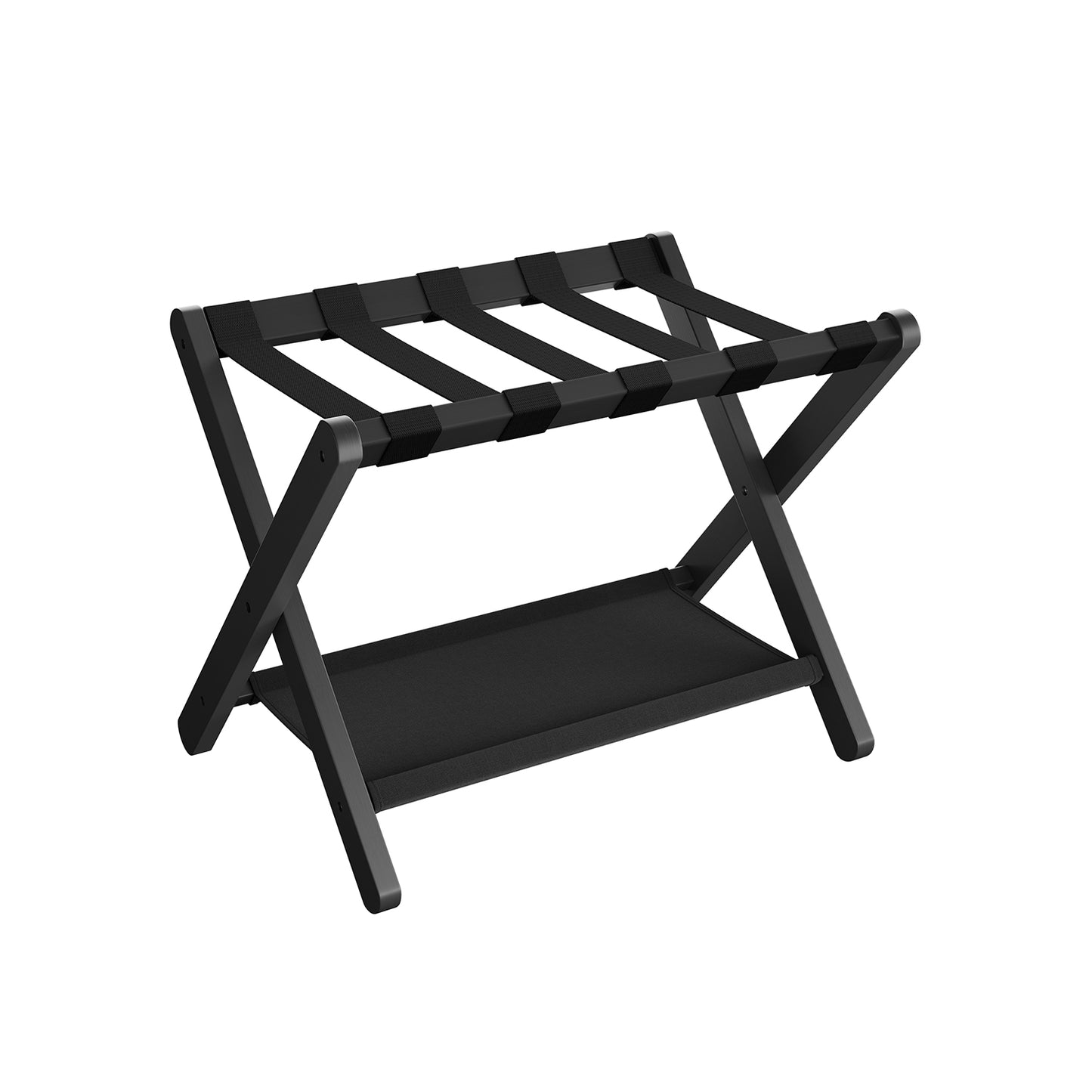 Folding Suitcase Stand with Storage Shelf - HWLEXTRA 