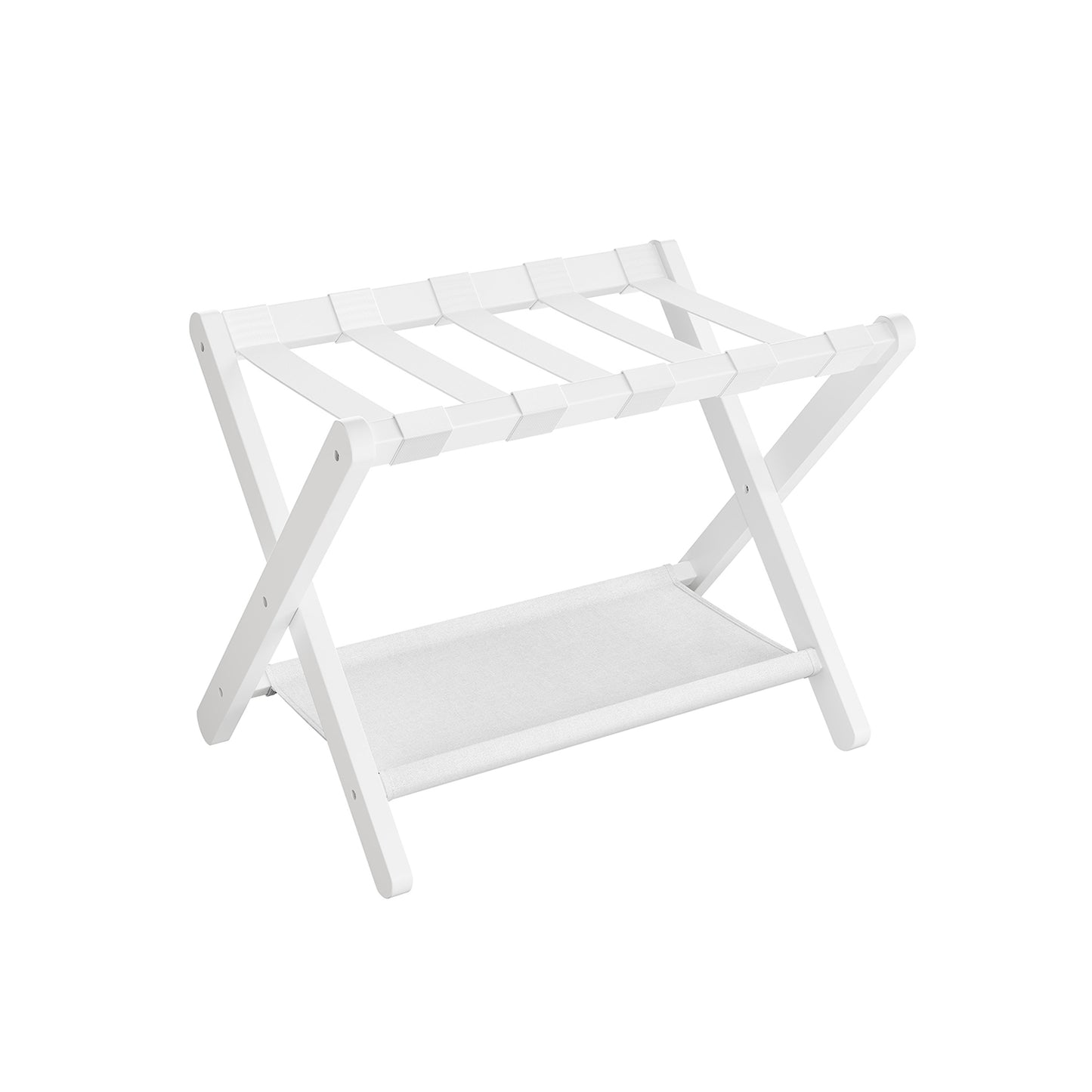 Folding Suitcase Stand with Storage Shelf - HWLEXTRA 