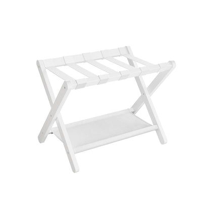 Folding Suitcase Stand with Storage Shelf - HWLEXTRA 