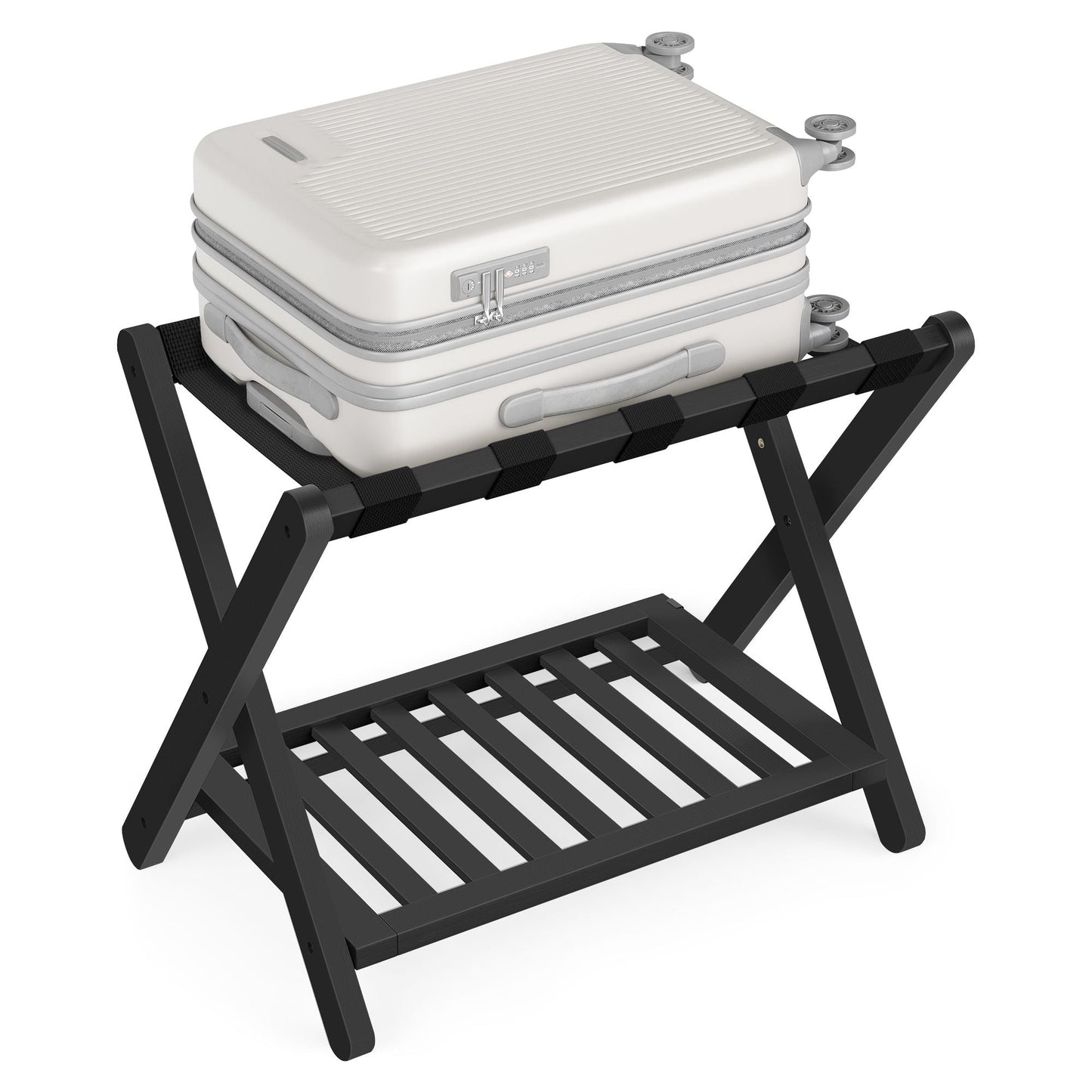 Solid Wood Luggage Rack, No Assembly Required, Foldable Suitcase Stand, Luggage Holder - image 6