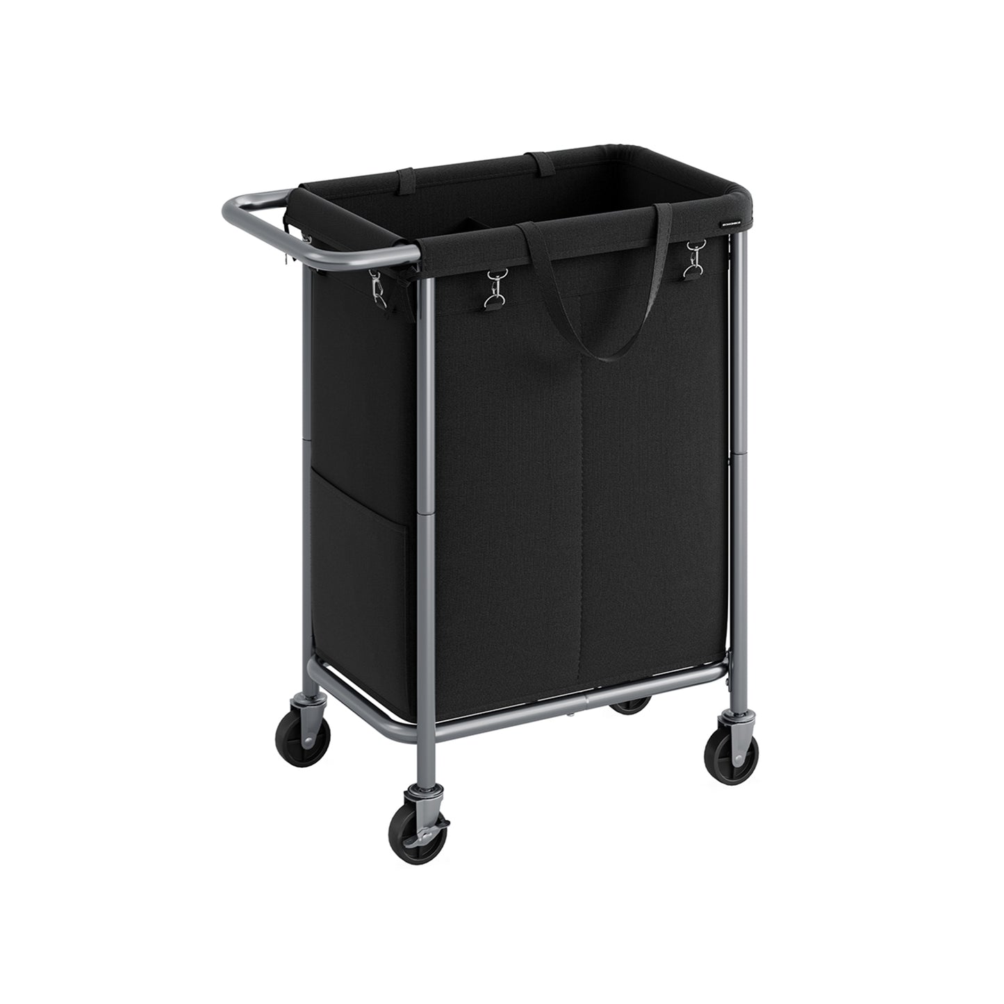 2-Section Laundry Basket with Wheels, 37 Gallons (140L) - HWLEXTRA 