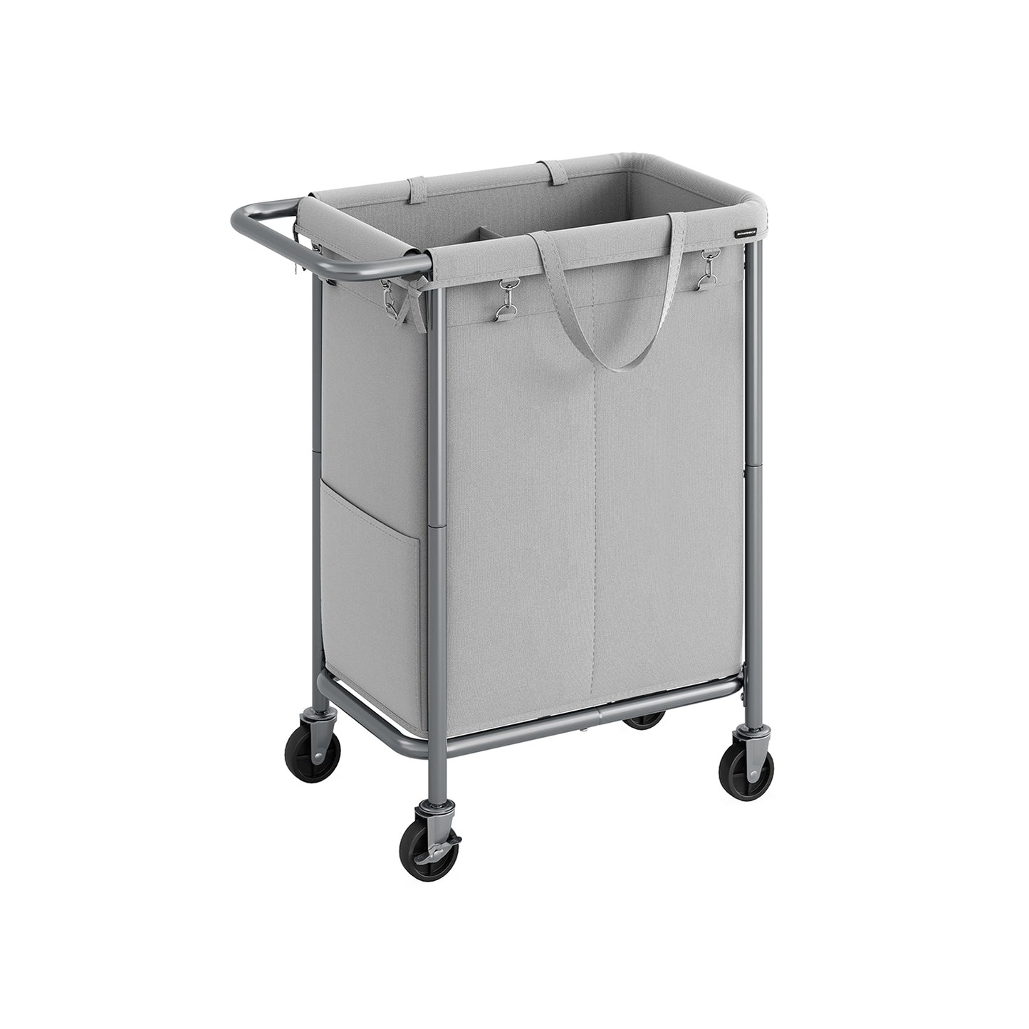 2-Section Laundry Basket with Wheels, 37 Gallons (140L) - HWLEXTRA 