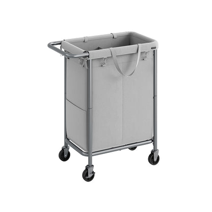 2-Section Laundry Basket with Wheels, 37 Gallons (140L) - HWLEXTRA 