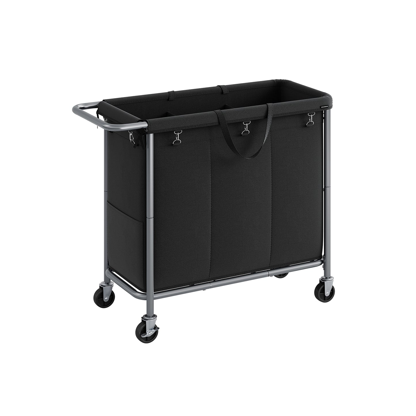 3-Section Laundry Basket with Wheels, 52.8 Gallons (200L) - HWLEXTRA 