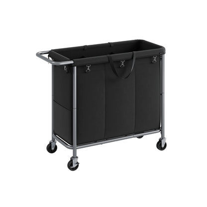 3-Section Laundry Basket with Wheels, 52.8 Gallons (200L) - HWLEXTRA 