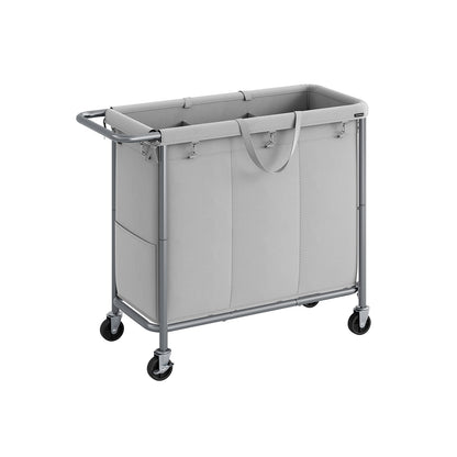 3-Section Laundry Basket with Wheels, 52.8 Gallons (200L) - HWLEXTRA 