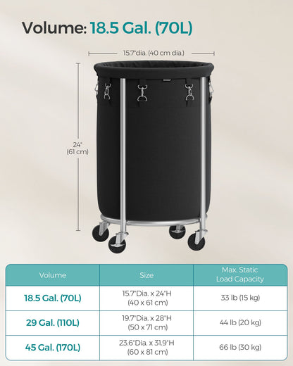 18.5 Gal. Laundry Basket with Wheels