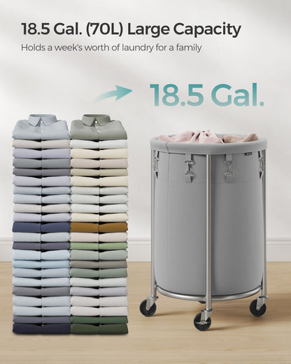 18.5 Gal. Laundry Basket with Wheels