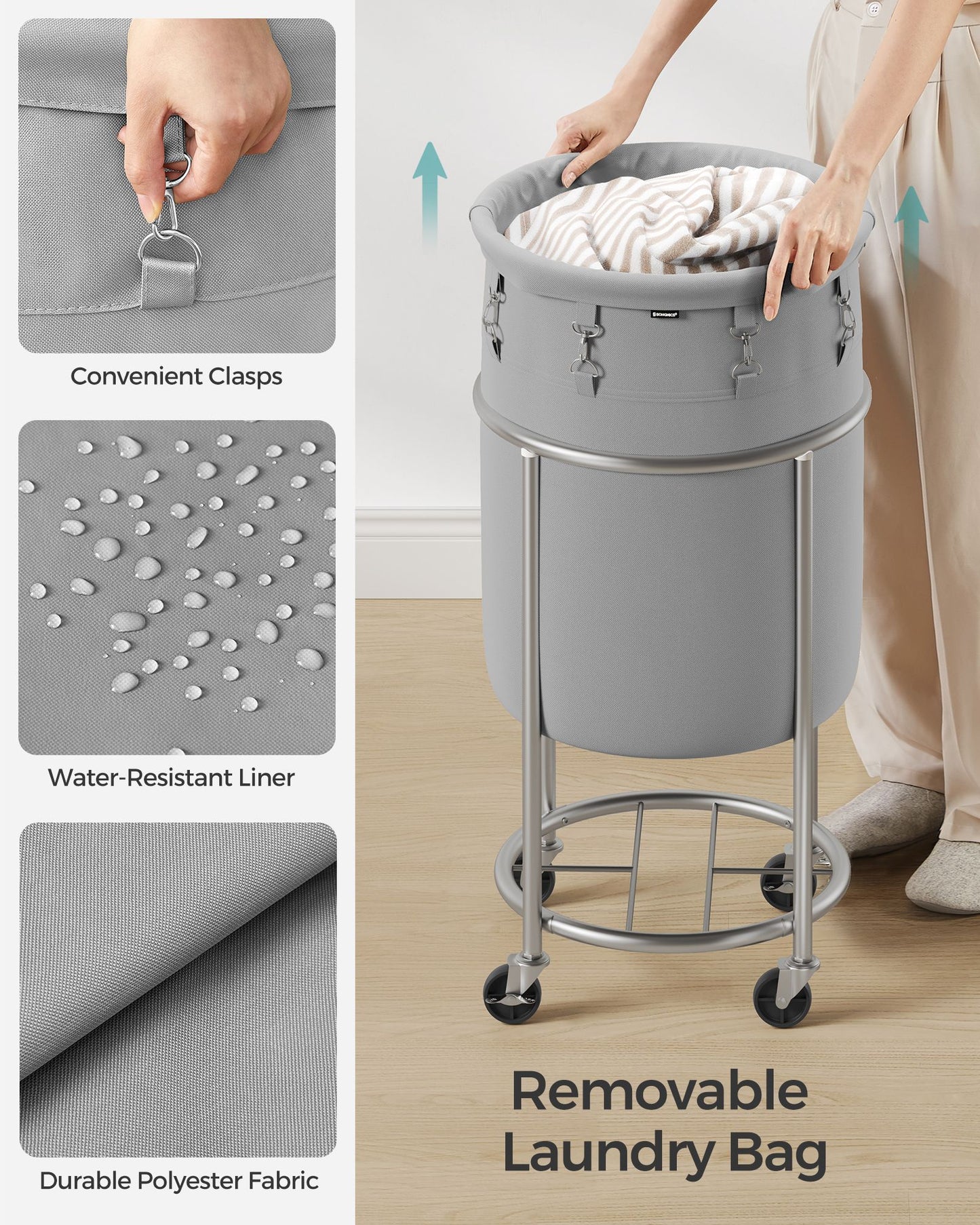 18.5 Gal. Laundry Basket with Wheels