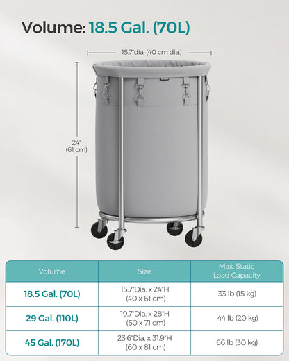18.5 Gal. Laundry Basket with Wheels