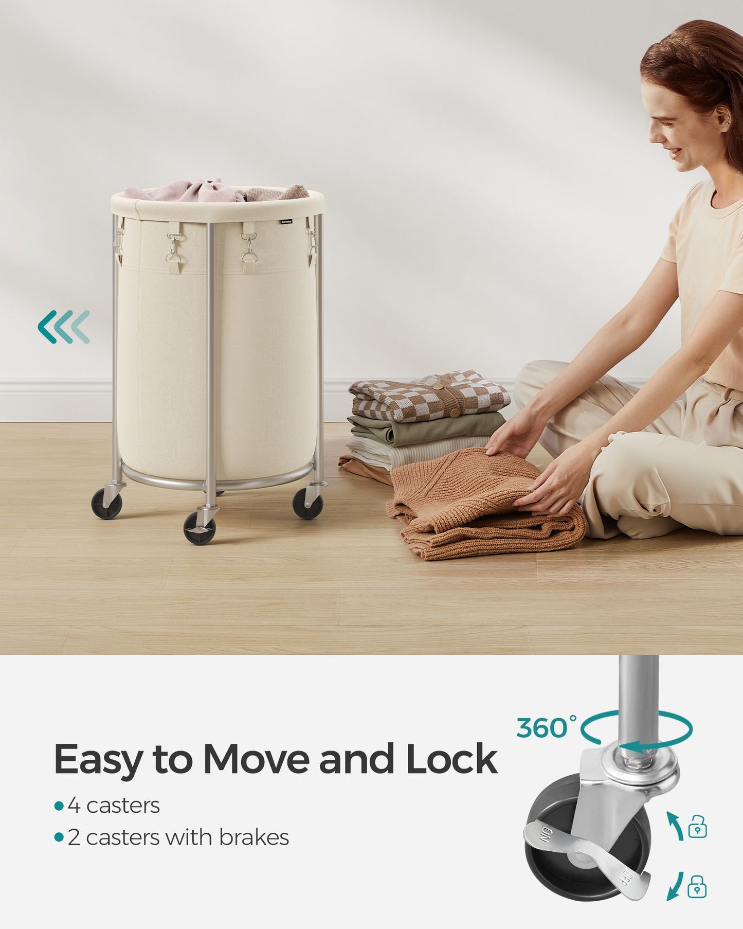 18.5 Gal. Laundry Basket with Wheels