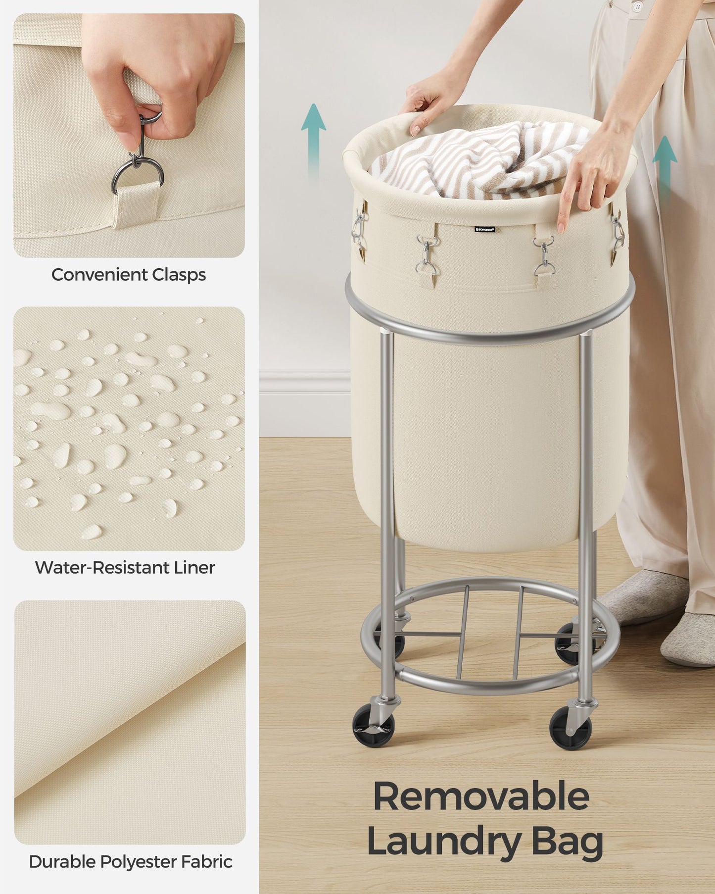 18.5 Gal. Laundry Basket with Wheels