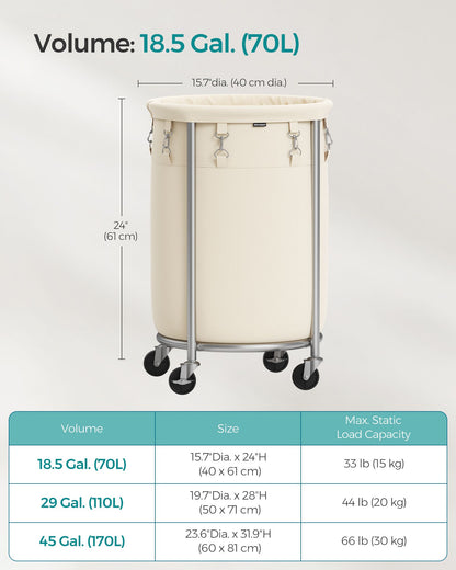 18.5 Gal. Laundry Basket with Wheels