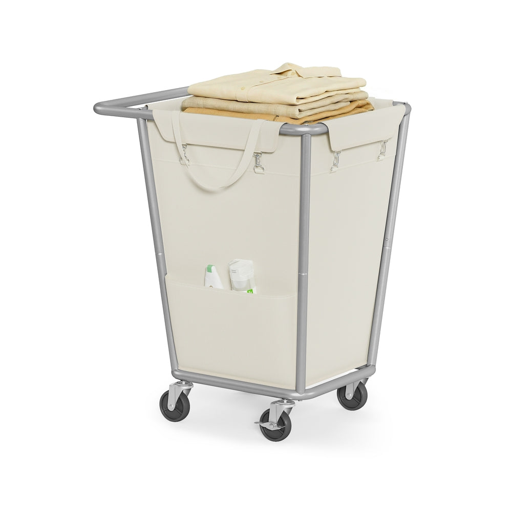 34.3 Gallons Rolling Laundry Hamper with Removable Bag Cream White - image 1