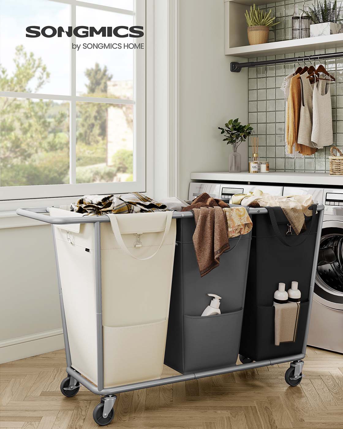 Laundry Basket with Wheels 76.6 Gallons (290 L) - HWLEXTRA 