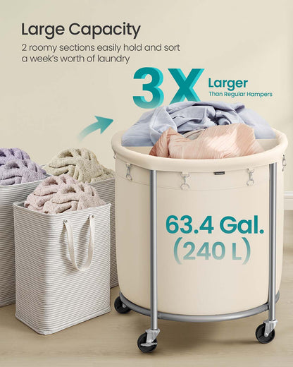 63.5 Gal. Laundry Basket with Wheels
