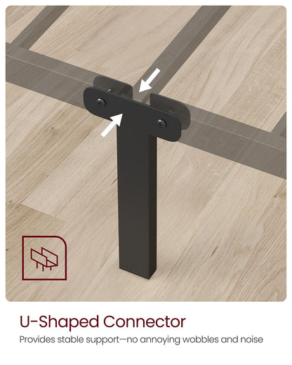Black Single Metal Bed Frame with Headboard - image 5