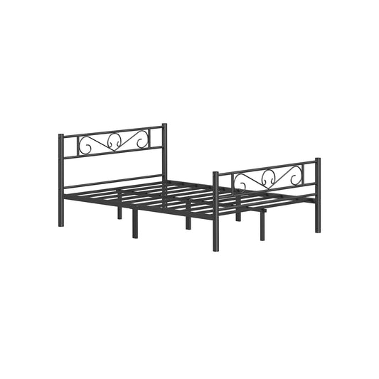 Metal double bed frame with sturdy support and easy assembly - image 1