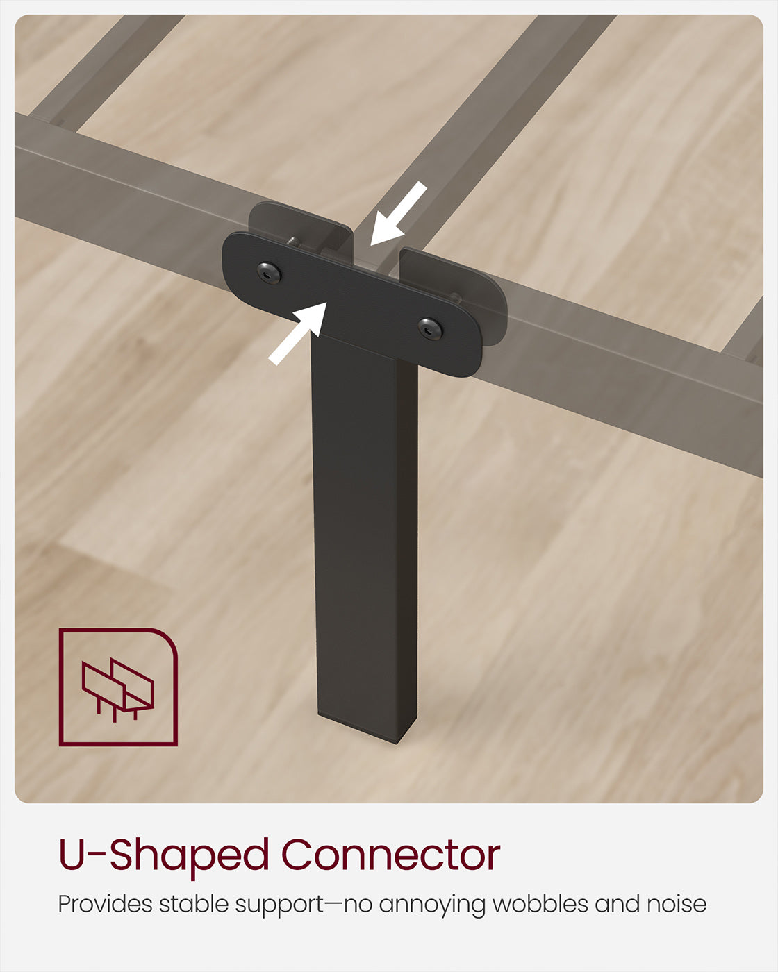 Metal double bed frame with sturdy support and easy assembly - image 4
