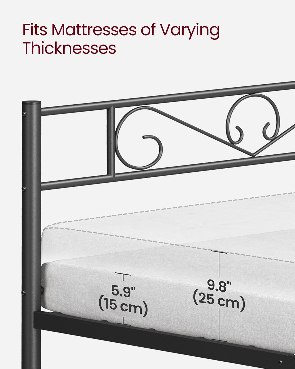 Metal double bed frame with sturdy support and easy assembly - image 7