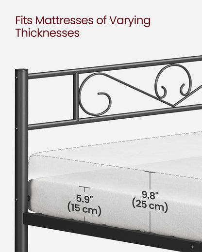 Metal double bed frame with sturdy support and easy assembly - image 7